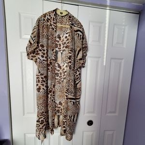 Beige Animal Print Kimono NWT